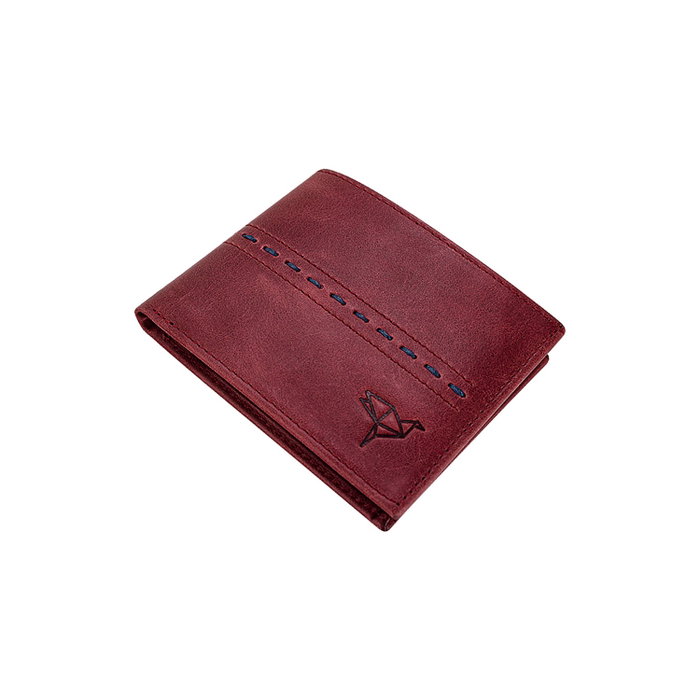 Zoozie Bags Cartera de Piel para Hombre Rojo Clarete